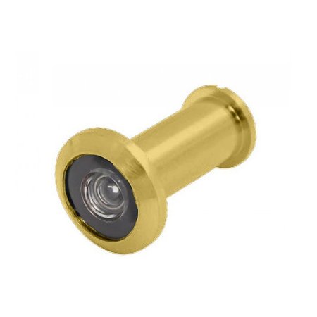 CAL-ROYAL 180 Degrees Brass Door Viewer, 9/16 Bore, Plastic Lens, for 1-3/8 to 2 Thick Doors, US5 Satin DV180-5